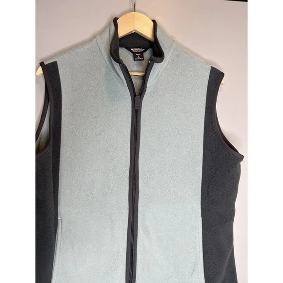 Woolrich Full Zip Lightweight Fleece Vest Jacket 2 Tone Blue Gray Women’s Size L - Picture 2 of 6